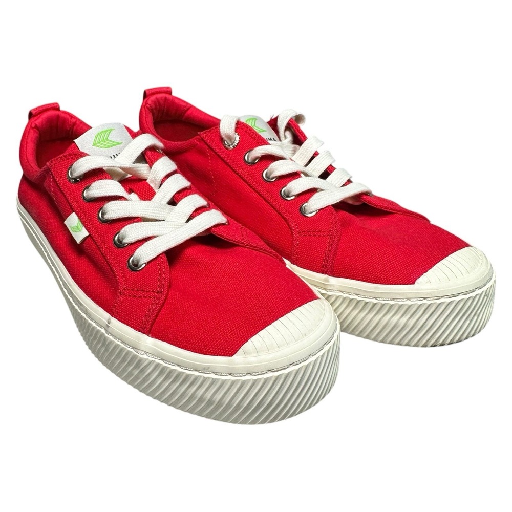 Cariuma OCA Low Red Canvas Sneakers Womens 8 Mens 6.5 Sustainable Skate Shoes